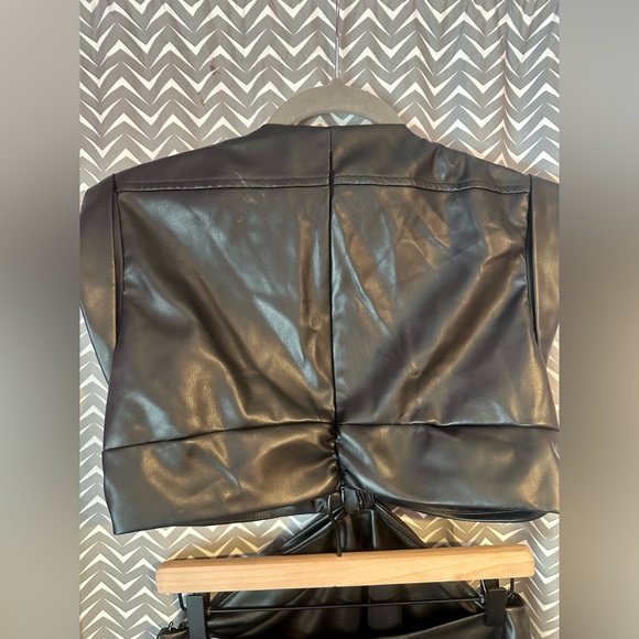 NWOT Jason Wu | Faux Leather Front Knot Cut Out Dress, Size M - Picture 8 of 10